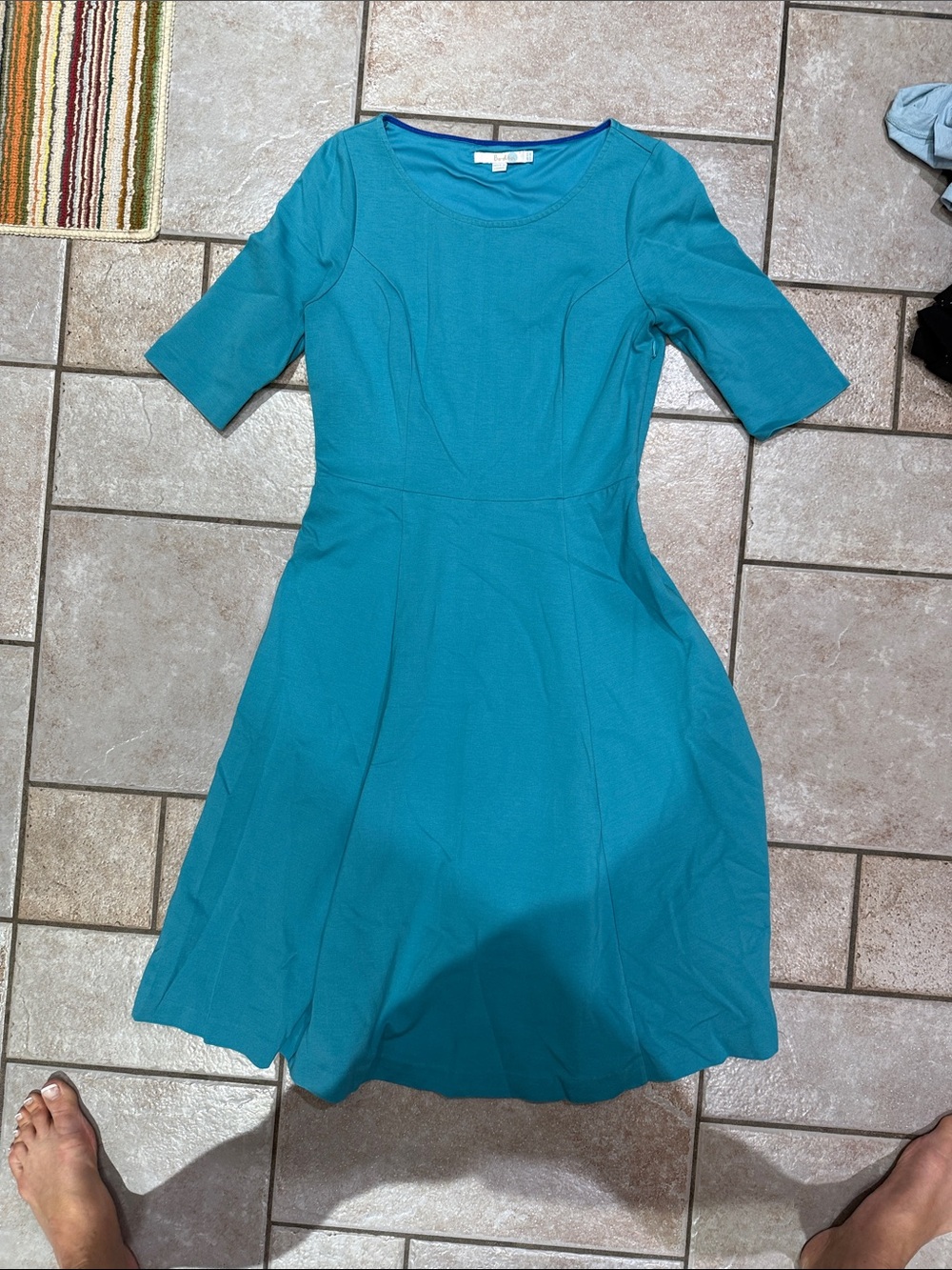Boden Alice Ponte Dress In Capri Blue Size 8L